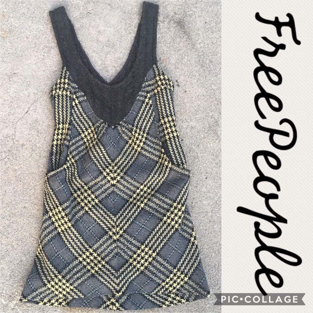 Free People plaid dress with pockets size 6
